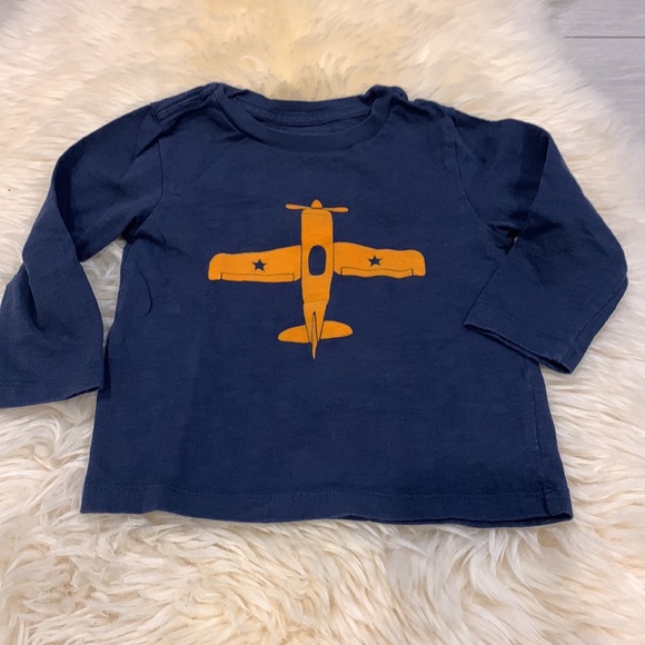 Little Me Long Sleeve T-Shirts in Army Elephant & Navy Airplane Design size 24M - Picture 5 of 8